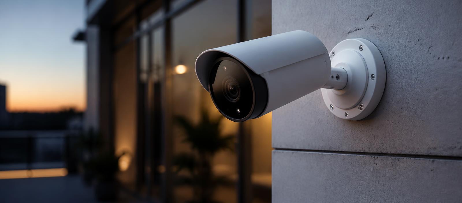Professionally installed CCTV camera on a modern building